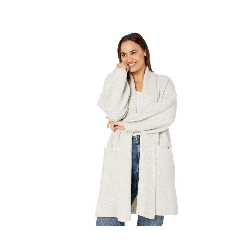 NWT Madewell Glenridge Wool Blend Shawl Collar Sweater Coat Heather Smoke 1X